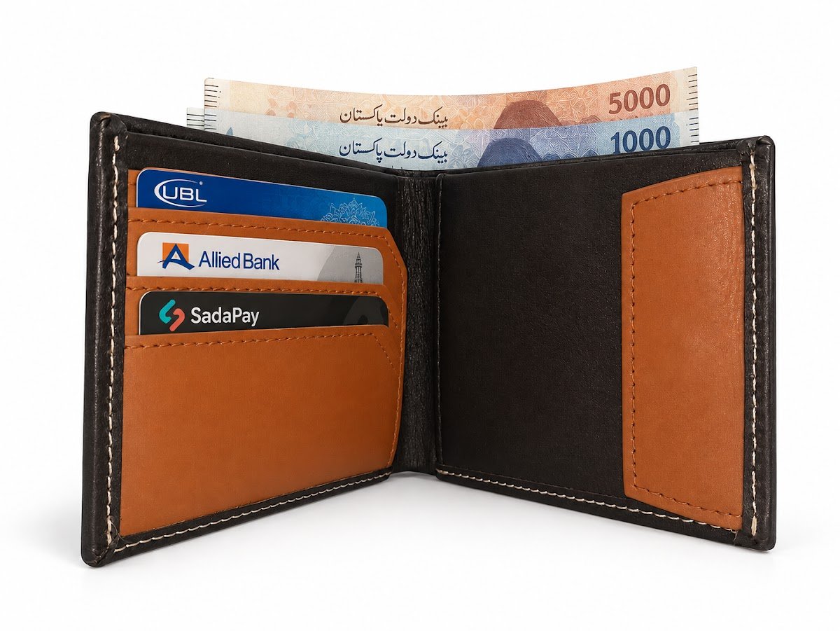 The Sovereign Two-Tone Bifold Wallet in brown